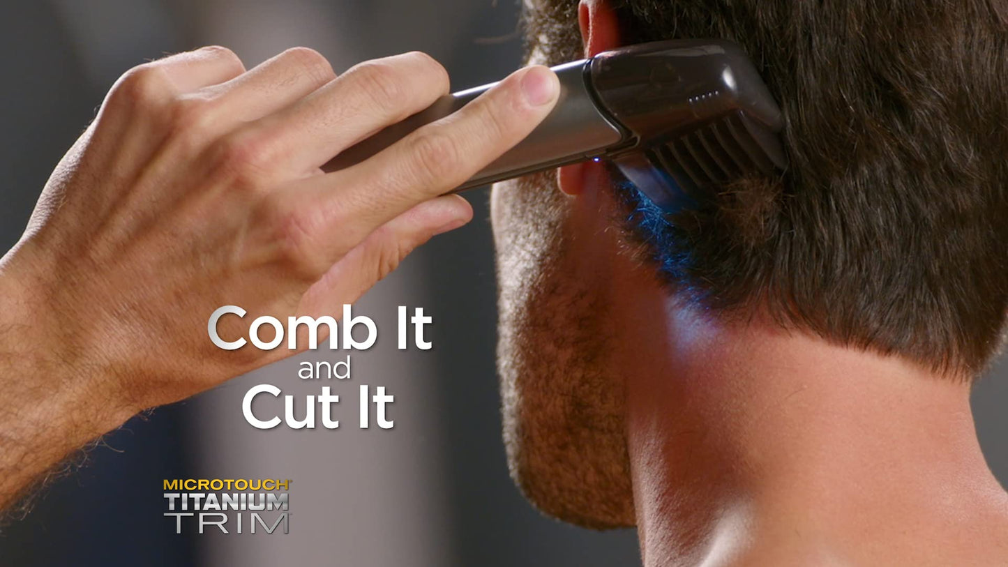 Microtouch Trim PRO, Rechargeable Lighted Hair Cutting Tool and Body Groomer, Black