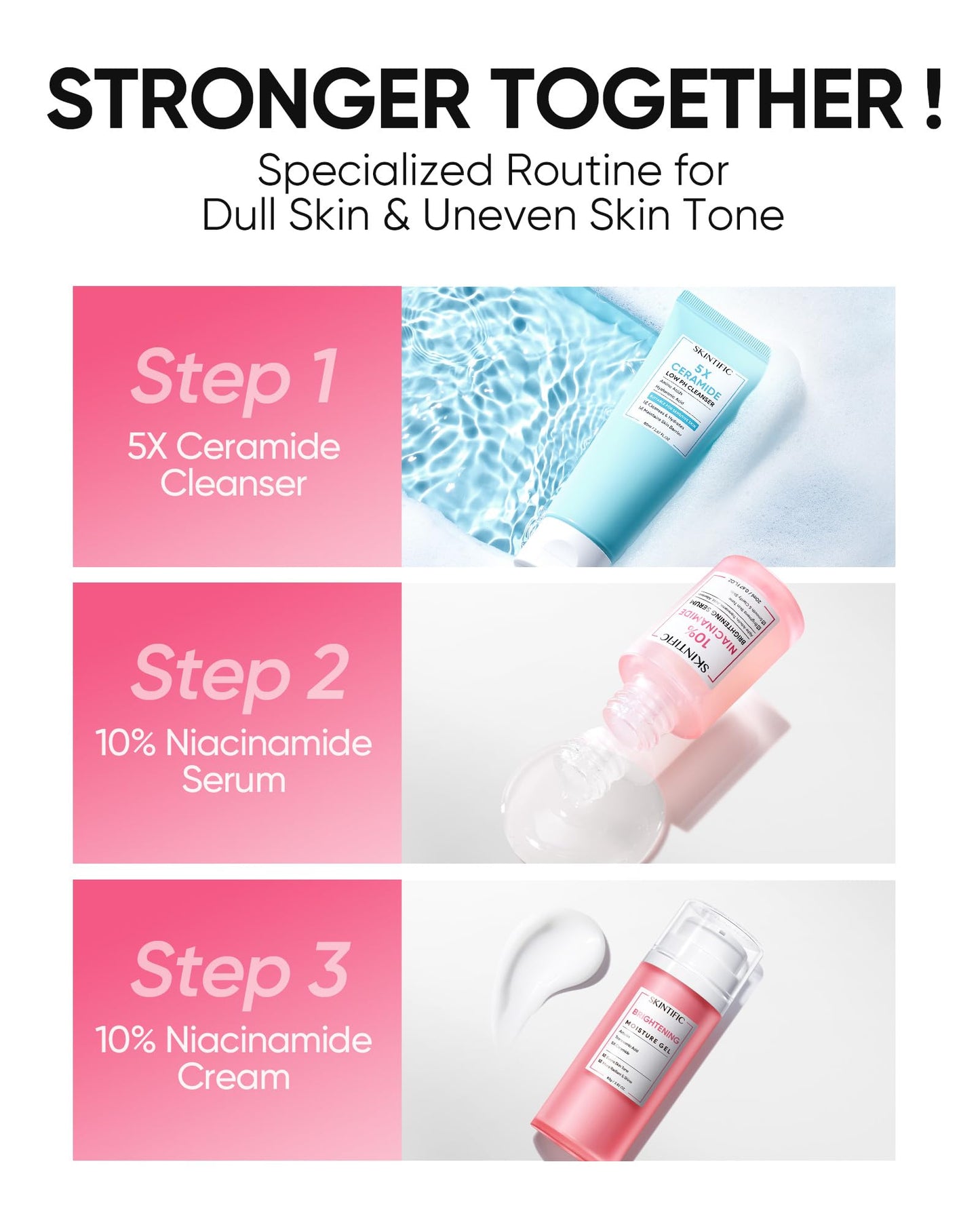 Niacinamide Brightening Cream,Fades Dark Spots, Evens Skin Tone, Tranexamic Acid, α-Arbutin, 5X Ceramides, Centella Asiatica, Suitable for Oil and Acne-prone skin, 2.82 OZ / 80g