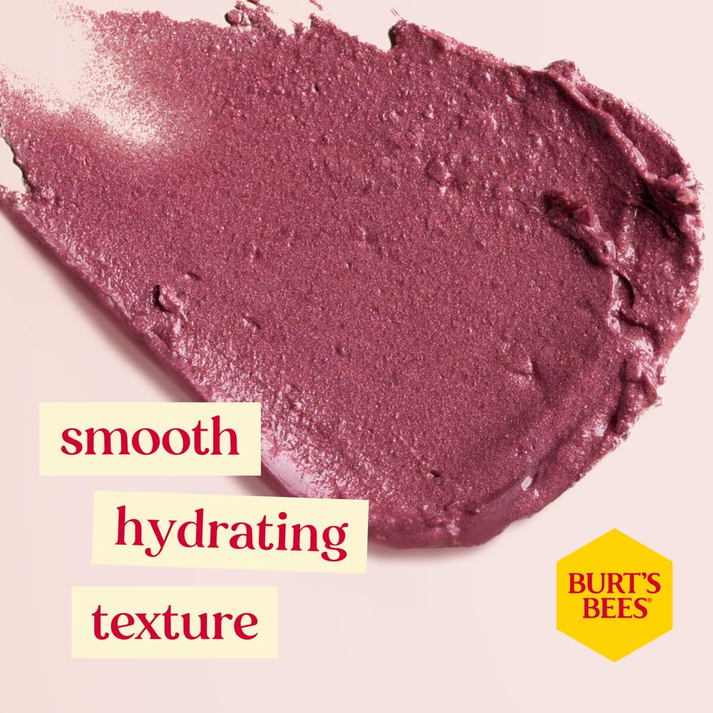 Burt's Bees Lip Shimmer - 100% Natural Moisturizing Lip Color in Plum | 1 Tube