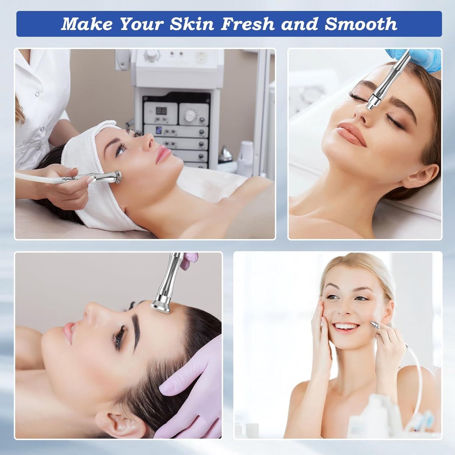 Diamond Dermabrasion Tips - Microdermabrasion Machine Accessories | 9 Replacement Tips & 3 Wands