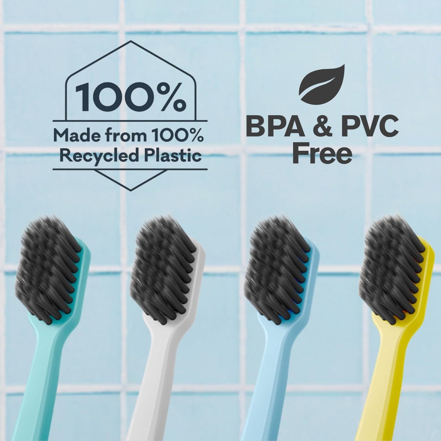 Grin Extra Soft Toothbrushes for Adults – Travel Toothbrush Set with Charcoal Infused Bristles – Manual Full Mouth Brush Head for Whitening & Gum Care – 8 Count (Pack of 2), Summer Beach
