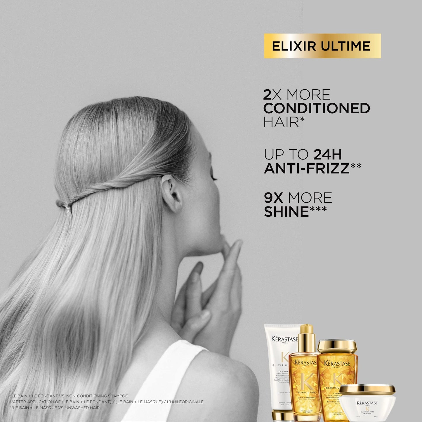 Kerastase Elixir Ultime Oil-Infused Conditioner For Normal to Dry Hair - Anti-Frizz and Shine Activating With Camelia & Argan Oils, 6.8 Fl Oz