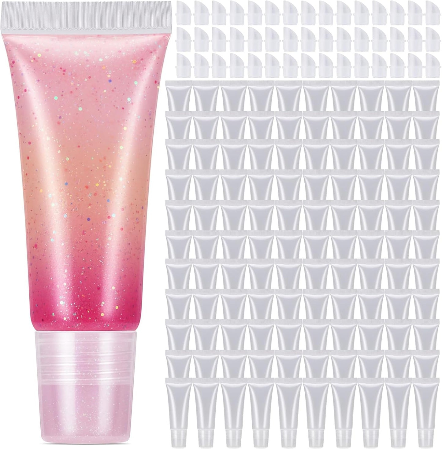 Empty Lip Gloss Tubes - 300 Pcs 8ml Clear Squeeze Containers for DIY, Travel Toiletries & Personal Care