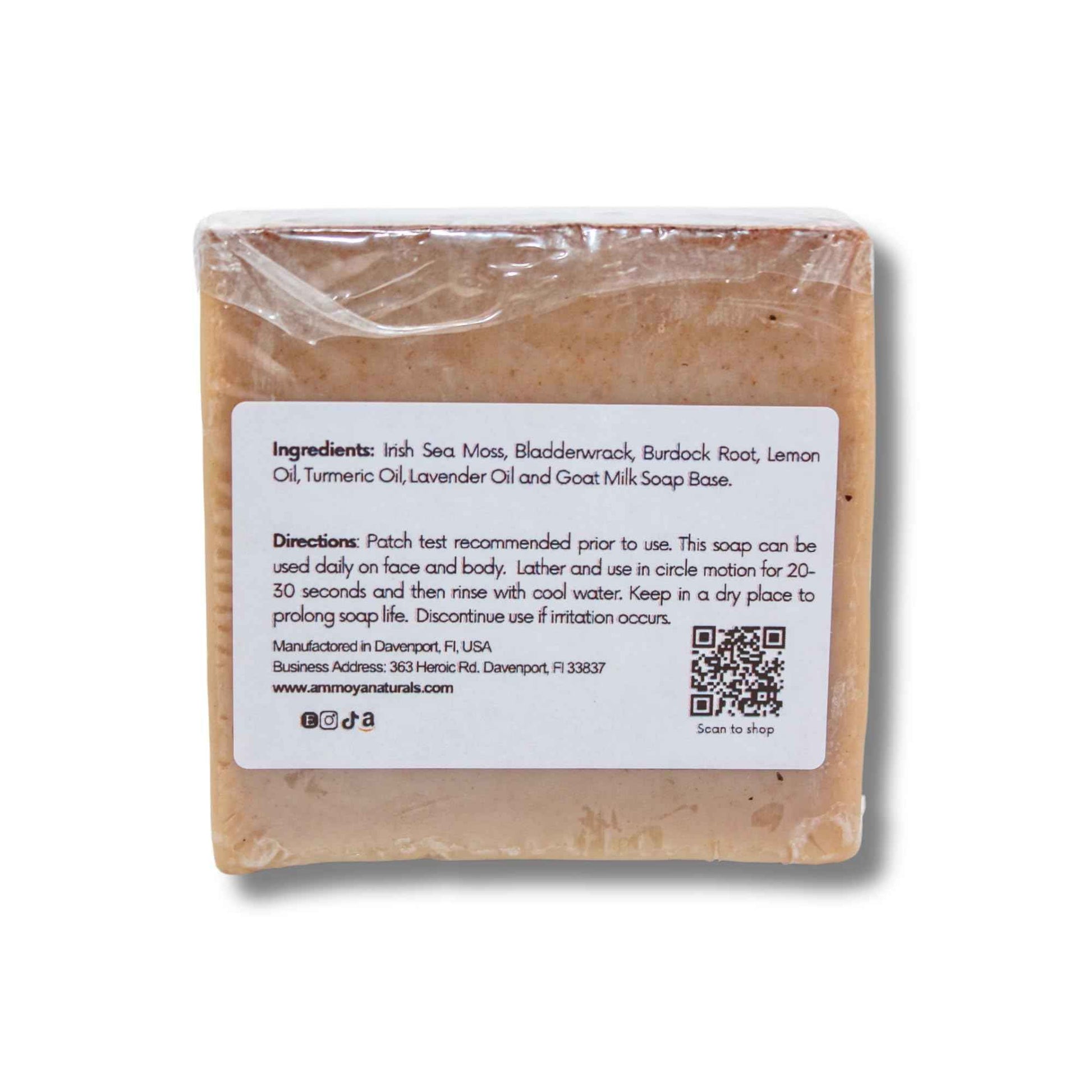 Sea Moss & Turmeric Soap – Natural Face and Body Bar, Handmade Soap for Radiant Skin (2 Pack)