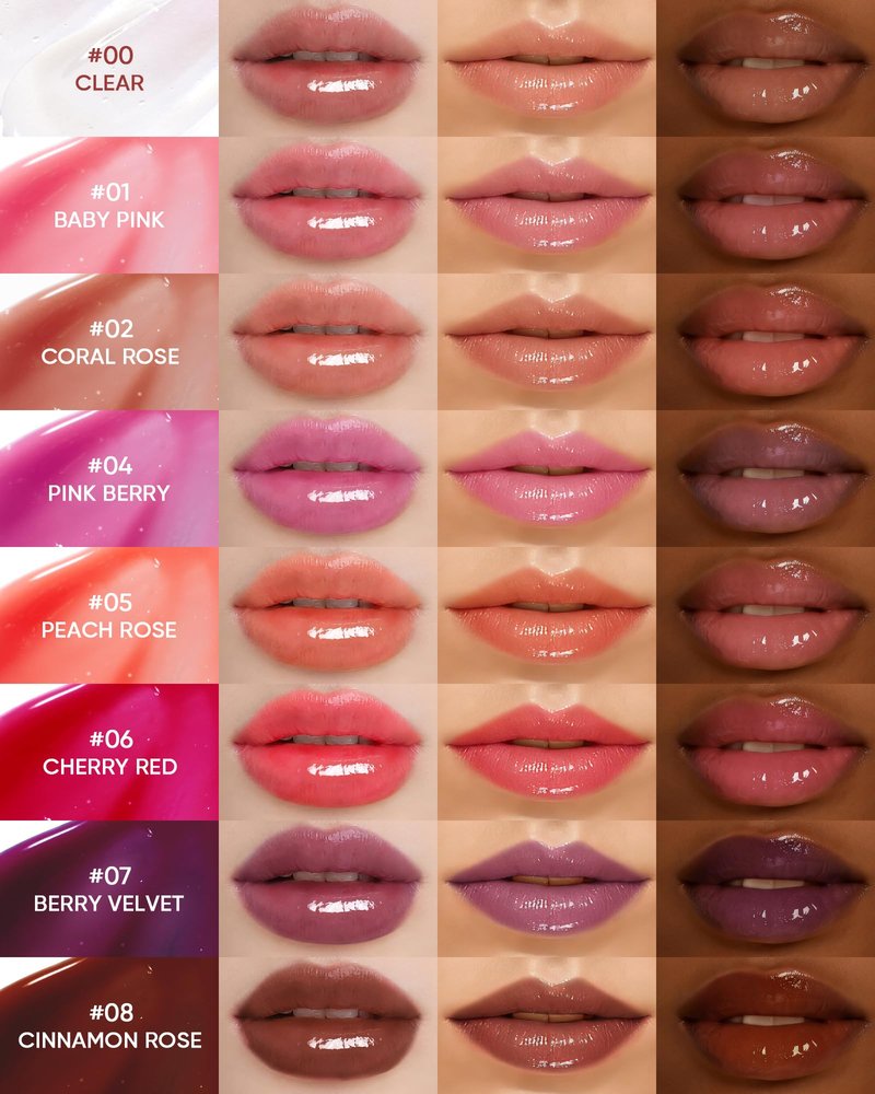 SKINTIFIC Peptide Brightening Lip Serum, Hydrating & Plumping Tinted Lip Gloss, Moisturizing Lip Balm with Polypeptides & Squalane for Glossy Sheer, Smooth Lips(01 Baby Pink)