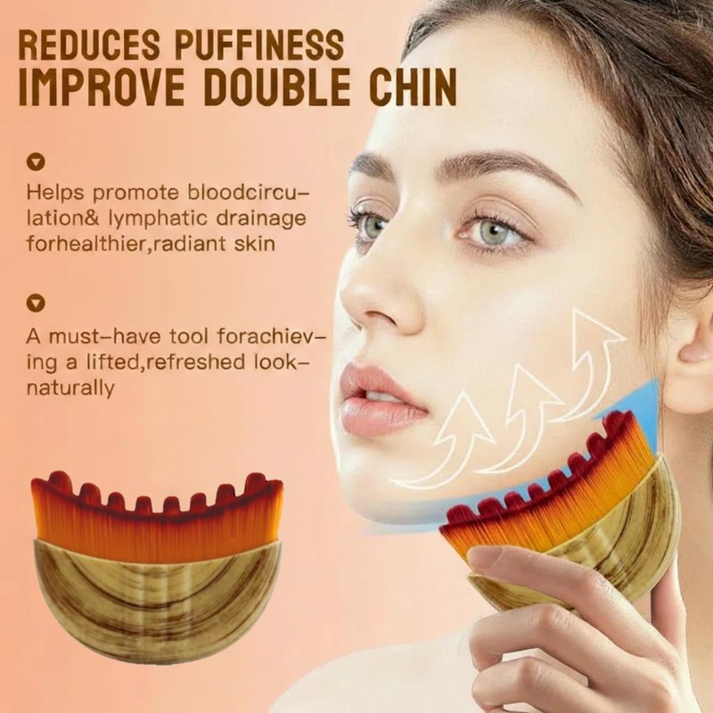 Lymphatic Face Brush with Gua Sha Tool, Lymphatic Contour Face Brush Drainage Massager for Face and Chin & Jawline Sculpting