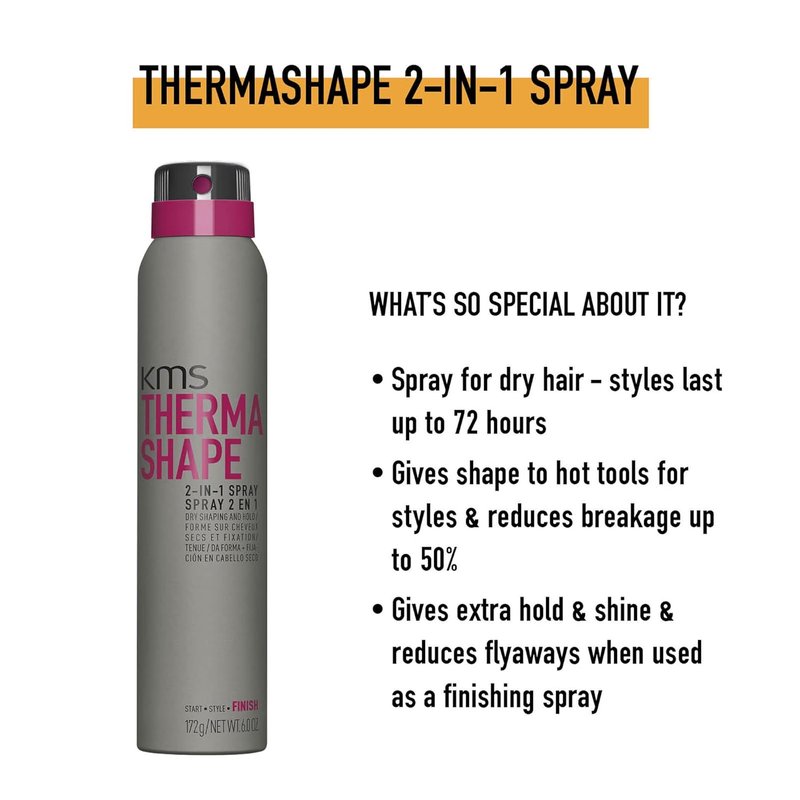 KMS Thermashape 2-in-1 Styling Spray - Heat Protection & Hold, 6 oz