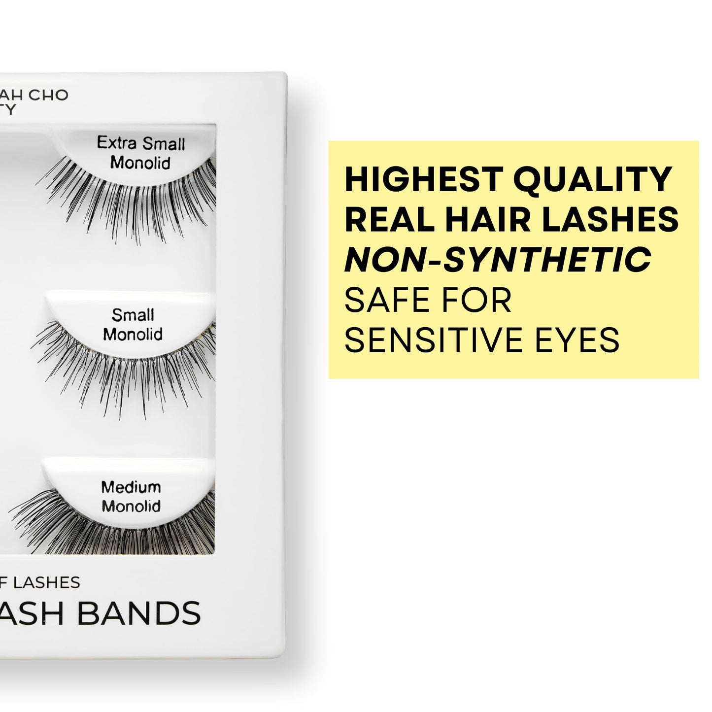 Best Lashes for Monolids Sample Pack - 3 Pairs of Strip False Lashes - Bestselling Natural Eyelashes for Monolid Eyes - Real Hair Lashes Smaller Sizes - Hannah Cho Beauty