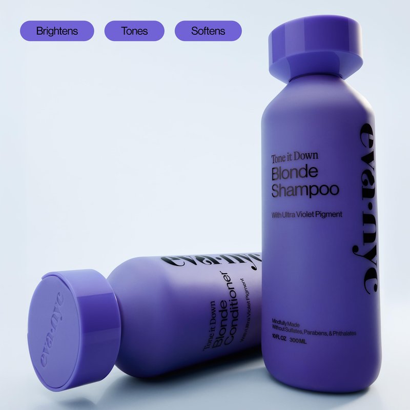 Eva NYC Purple Shampoo and Conditioner Set - Gentle, Anti-Brass Formula for Blonde, Gray, and Lightened Hair - Adds Shine, Softens, and Deep Conditions - Ginger Rose Scent - 10 fl oz (Pack of 2)