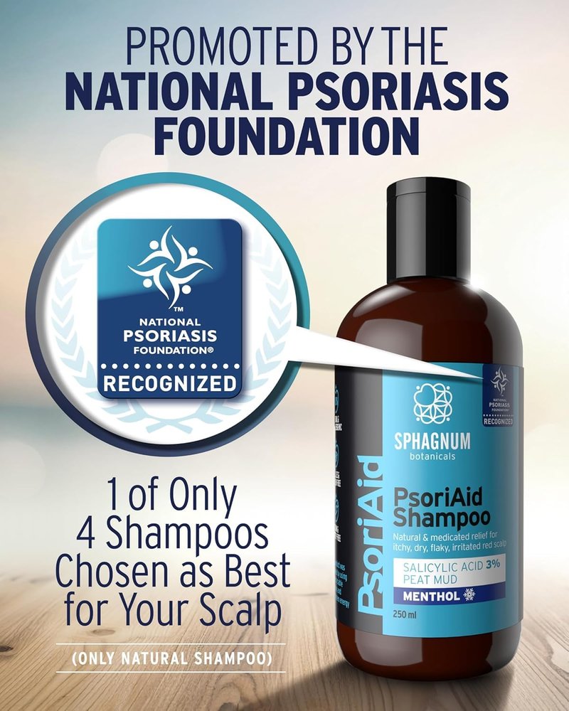 Sphagnum Botanicals Psoriasis Shampoo - Salicylic Acid Relief for Dry Itchy Scalp | 8.45 fl oz