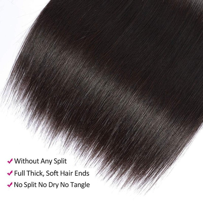 Straight Human Hair Bundles 14 14 inch 2 Bundles Human Hair 100% Unprocessed Brazilian virgin 12a Hair Natural Black Color 200G Per Pack