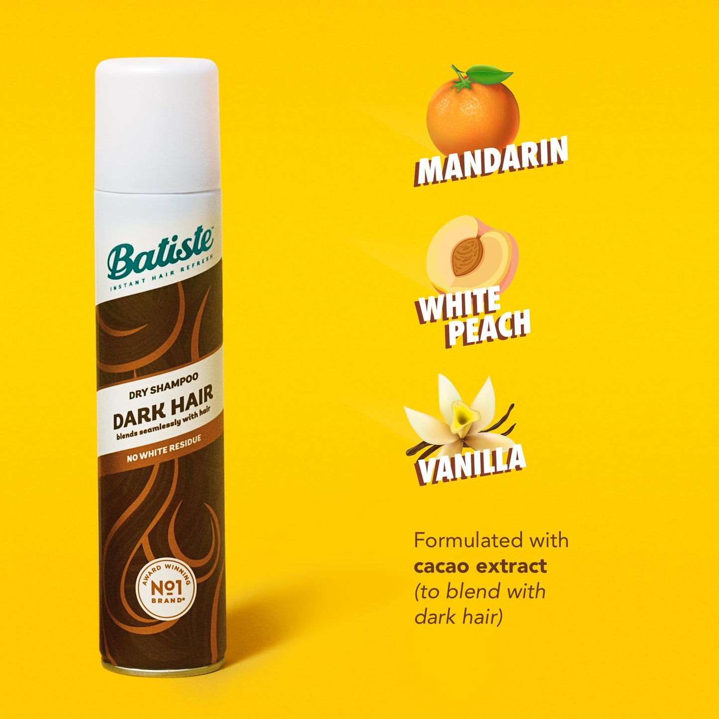 Batiste Dark Dry Shampoo, Waterless shampoo, 3.81oz 3 pack