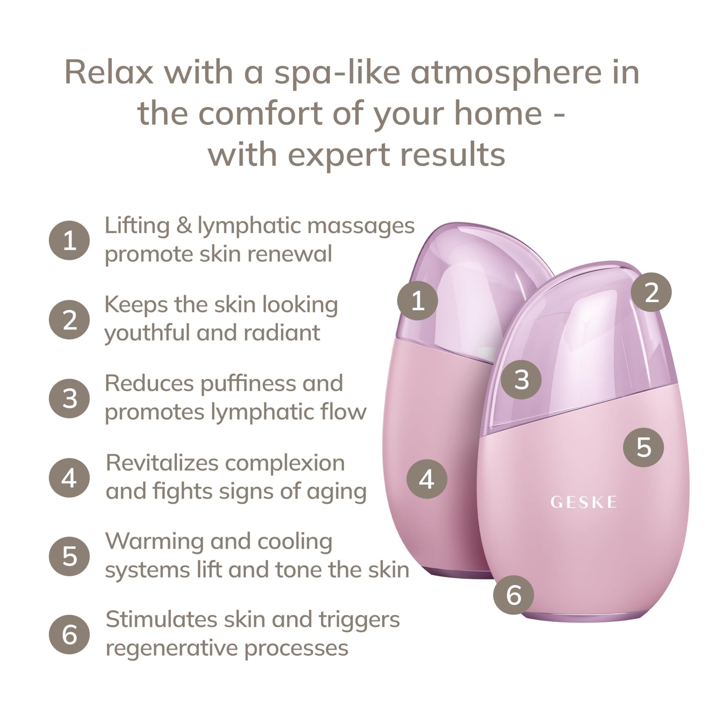 GESKE SmartAppGuided™ Cool & Warm Eye & Face Massager | 7 in 1 | Multi Massager | Face & Neck | Battery-free Cooling & Warming | Firms, Relaxes & De-Puffs Skin | Eye-Nose Area Targeted Design