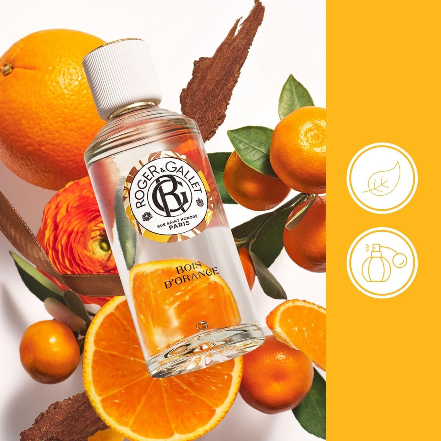 ROGER & GALLET Wellbeing Fragrant Water Spray – Light Eau Fraîche Body Mist with Natural Origin Ingredients, Refreshing Everyday Fragrance for Women (Bois d'Orange | 3.3 Oz.)