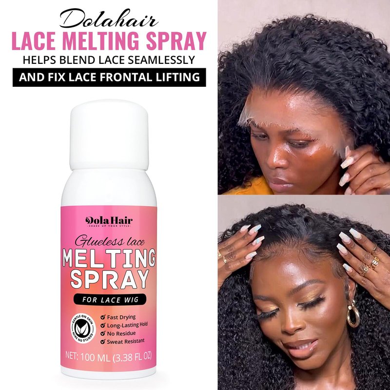 Dolahair Lace Glue Kit - Complete Set with Lace Tint Mousse, Wig Installation & Melting Spray(Medium Brown)