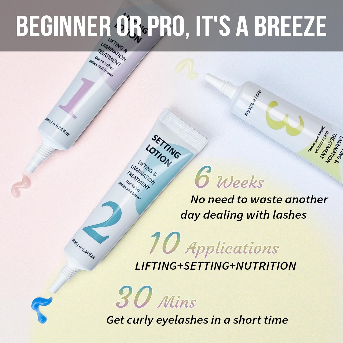 PERMANIA Eyelash Lift Kit, Brow Lamination Kit for Tube Design Easy to Apply for Natural Results Instant Lifting & Curling at Home or Professional Use