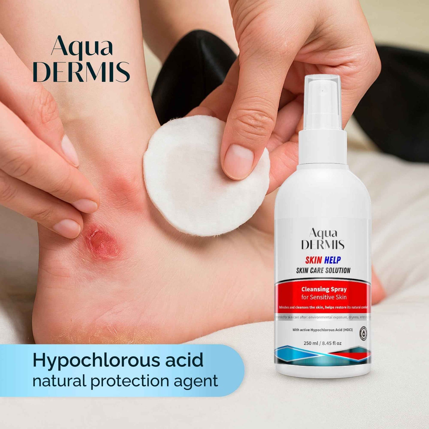 AquaDERMIS Skin Recovery Mist – Hypochlorous Acid Spray for Sensitive and Redness-Prone Skin – pH-Balanced, Alcohol-Free HOCl Facial Toner & Spray for Acne, Eczema, Aftercare – 45 fl oz (250ml)