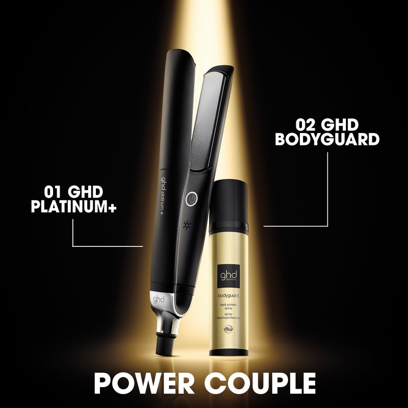 ghd Platinum+ Styler ― 1" Flat Iron Hair Straightener, Professional Ceramic Hair Styling Tool for Stronger Hair, More Shine, & More Color Protection - Black