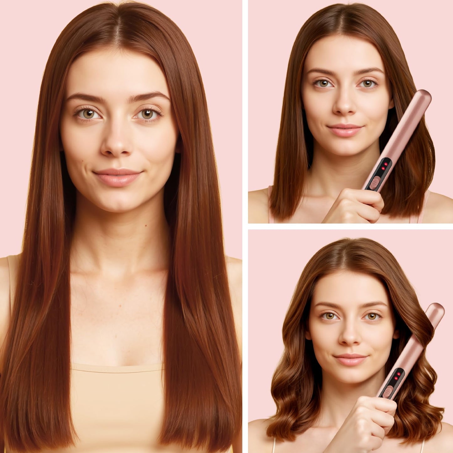 Small Flat Iron 0.7 Inch Mini Hair Straightener and Curler 2 in 1