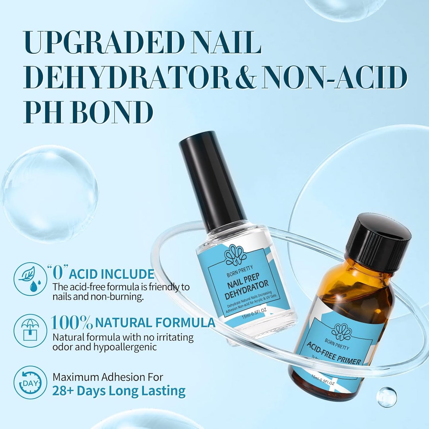 Poly Nail Extension Gel Kit - Includes Nail Prep Dehydrate & Bond Primer Set | Perfect for DIY Manicures
