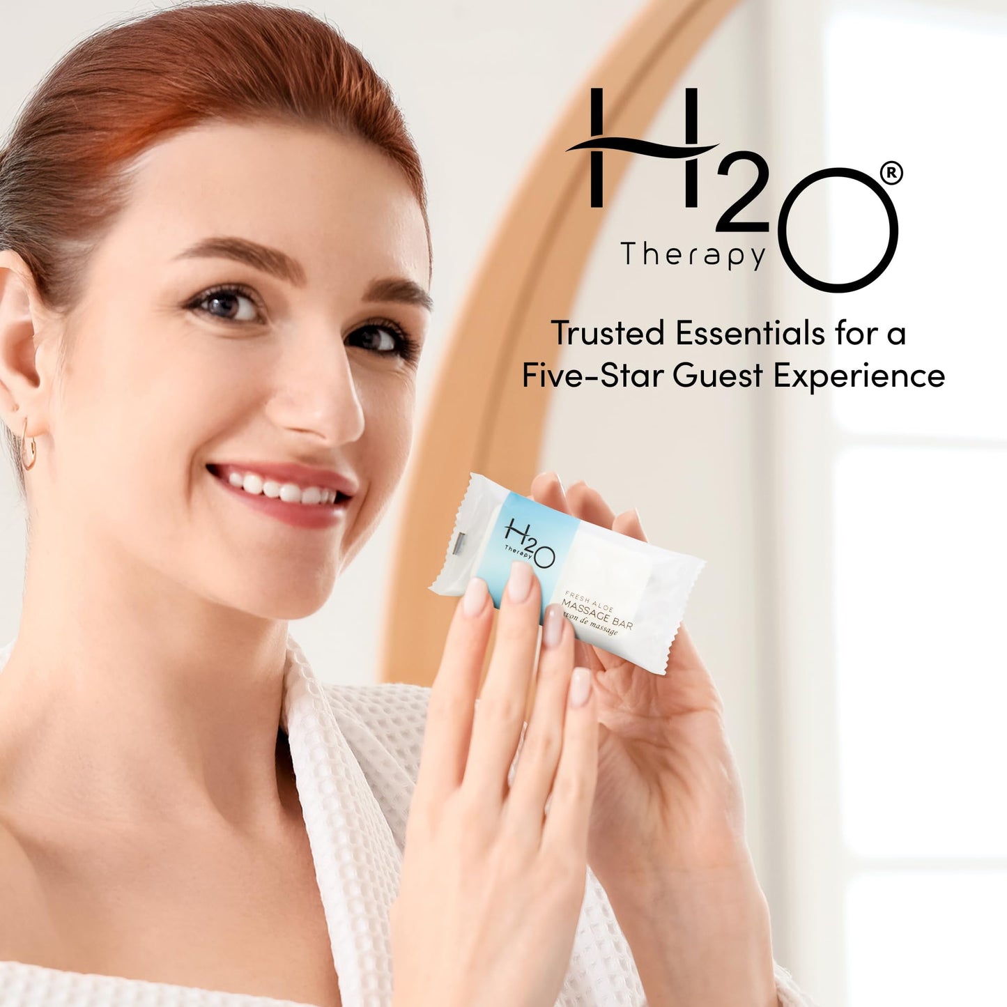 H2O Therapy Hotel Massage Bar Soap, Travel Size Toiletries, 100 Count, 1 oz