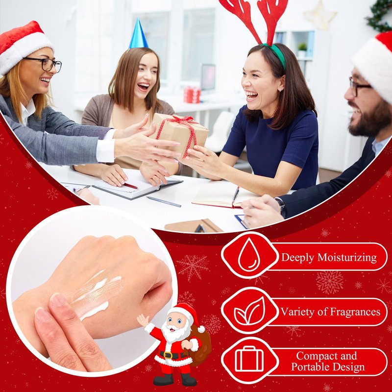 Dansib 24 Pcs Christmas Hand Cream Gift Sets for Dry Cracked Hands Moisturizing Hand Lotion Small Travel Lotion Stocking Stuffers Gift Set for Women Mom Girlfriend Christmas Birthday