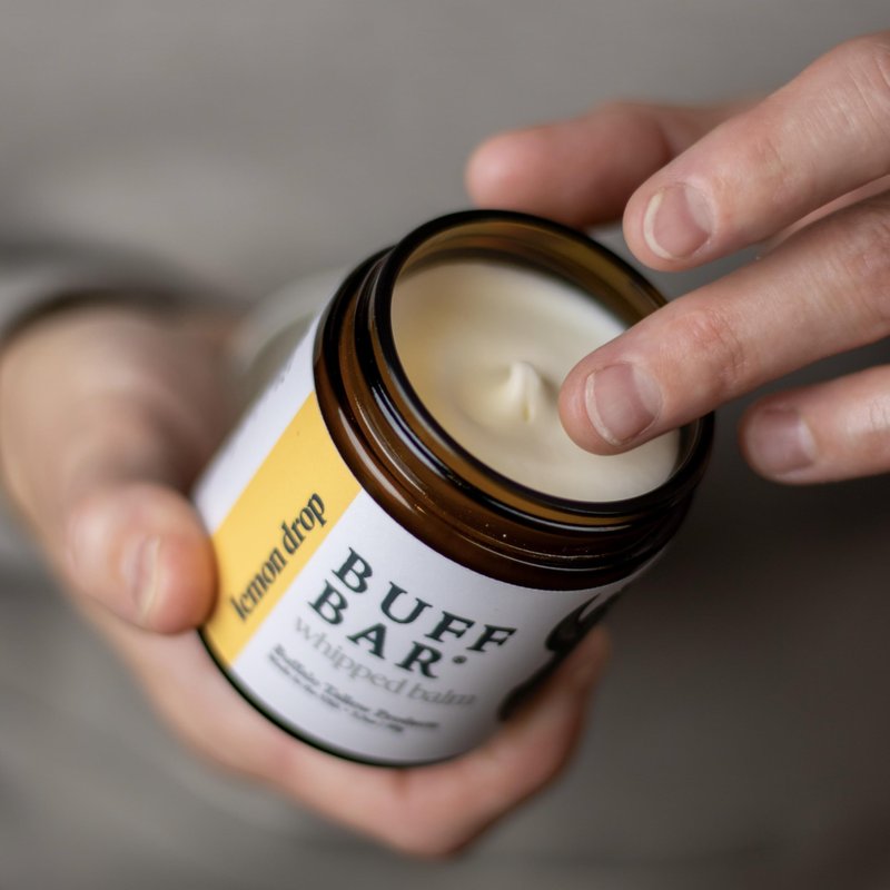 Big Crazy Buffalo Buff Bar Pure Whipped Bison Tallow Body Balm, Lemon Drop - Jojoba, All Purpose, Hydrating, Naturally Derived, Mild Scent, Replaces Lotion, For Dry, Sensitive Skin, Essential Oil