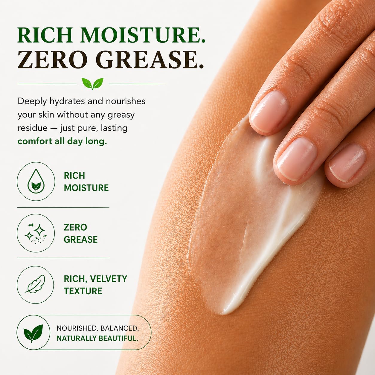 RaGaNaturals Fragrance Free Natural Hand and Body Cream - Moisturizer for Dry, Sensitive & Eczema-Prone Skin -Mango Butter, Argan Oil, Vitamin E -Unscented Non-Comedogenic Lotion for Women & Men -8 oz