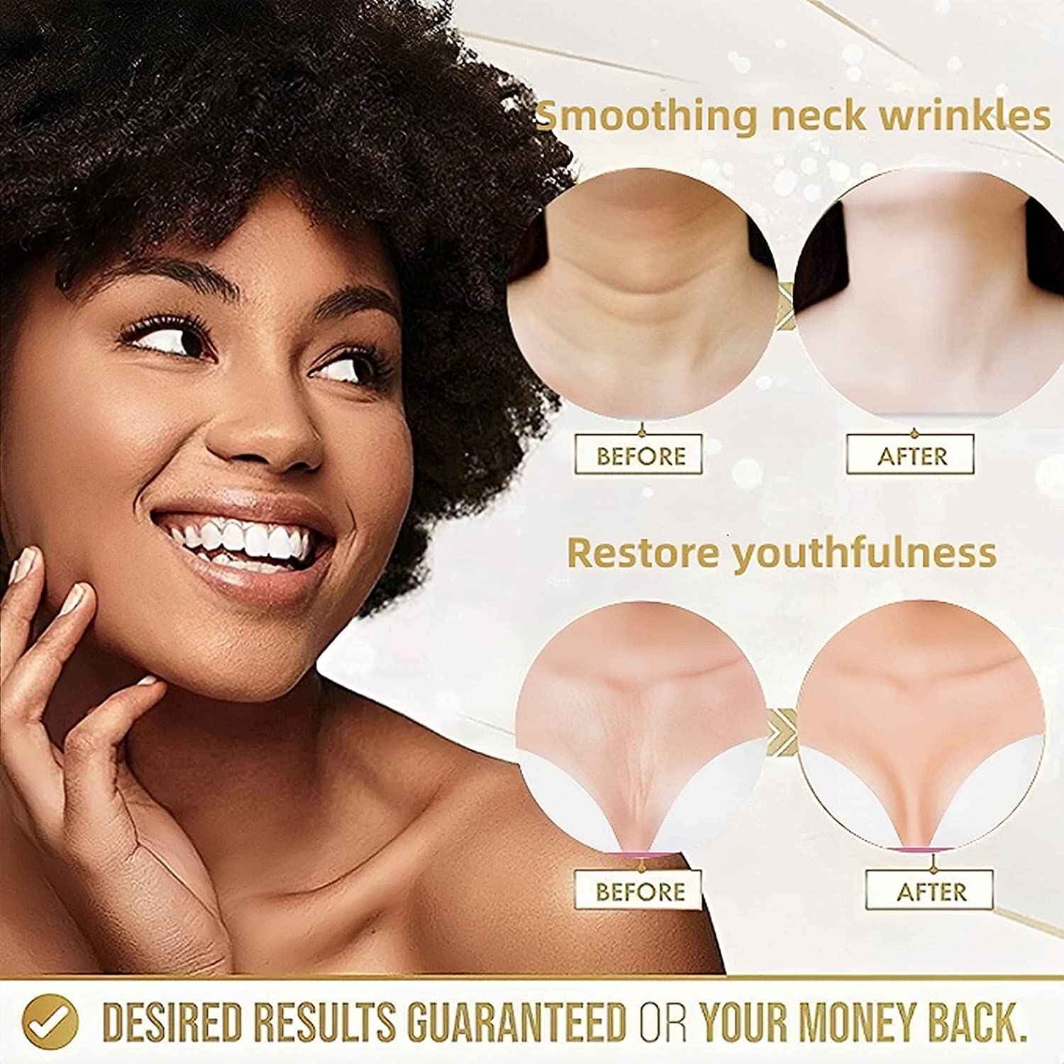 Neck wrinkle patches - chest & Neck wrinkle Treatment - silicone patches for wrinkle 4 pcs - Reusable Grade Anti-Ageing chest wrinkle Pad