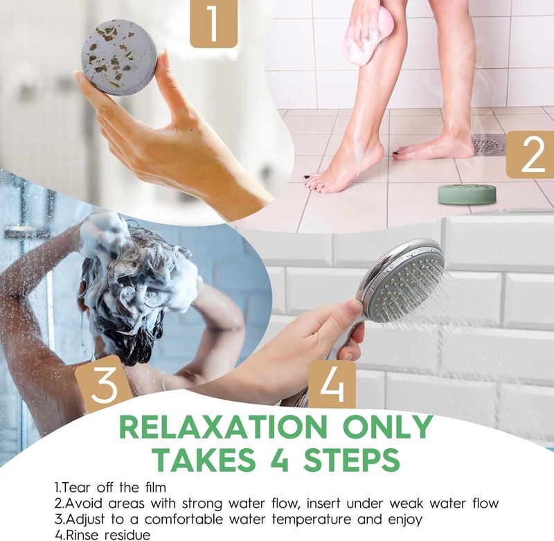 Aromatherapy Shower Steamers - Lavender Essential Oil Shower Bombs | 8-Pack Self-Care Gifts for Women