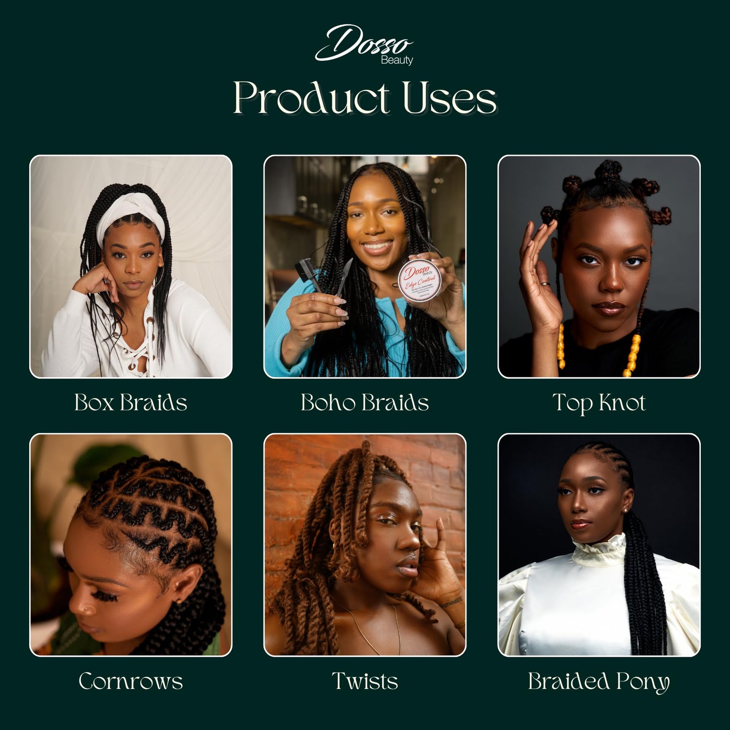 Dosso Beauty 3 Pack Hypoallergenic Pre-Stretched Braiding Hair, 28 Inches, Itch-Free, Fast Drying, Hot Water Set, Light-weight-85g, Synthetic, Natural Looking color- (#2)