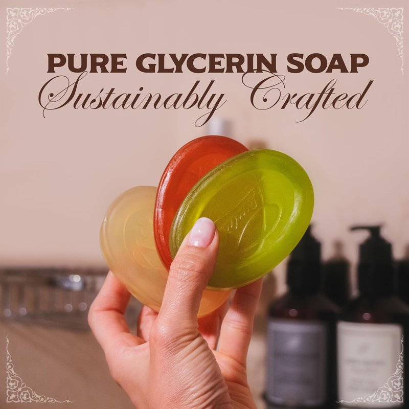 Glycerin Soap - Vegan Transparent Bar for Gentle Daily Cleanse | Cruelty-Free, Fragrance-Free, 1 Pack