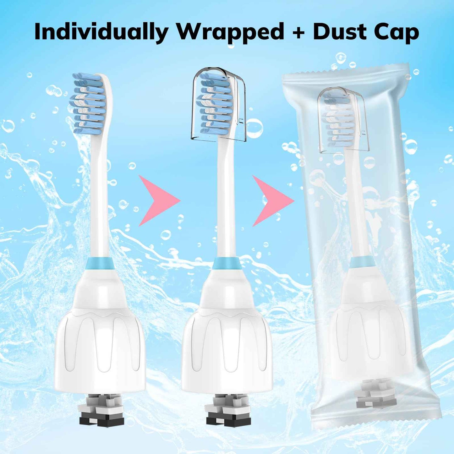 Replacement Toothbrush Heads for Philips Sonicare E-Series Essence Xtreme Elite Advance and CleanCare Screw-On Toothbrush Handles,6 Pack Soft Dupont Bristles Electric Toothbrush Replacement Heads