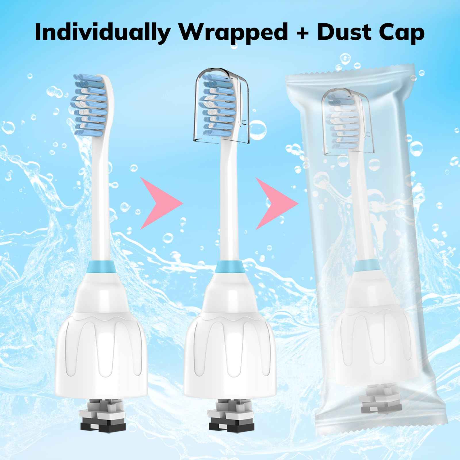 Replacement Toothbrush Heads for Philips Sonicare E-Series Essence Xtreme Elite Advance and CleanCare Screw-On Toothbrush Handles,6 Pack Soft Dupont Bristles Electric Toothbrush Replacement Heads