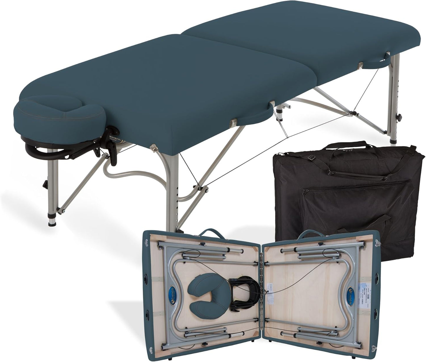 LUNA Portable Massage Table - Ultra-Lightweight Aluminum Frame with Flex-Rest Face Cradle | 29lb Carry Case