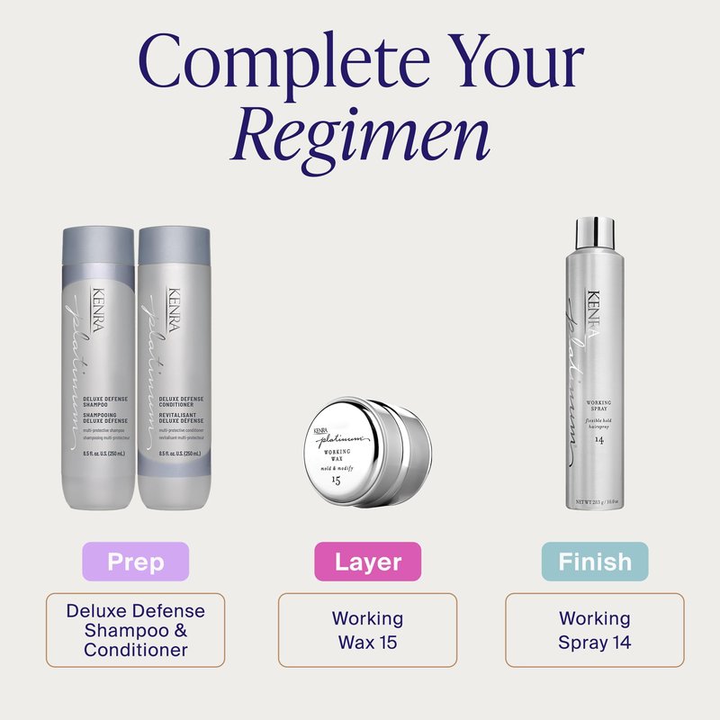 Kenra Professional Platinum Working Spray 14 50% | Flexible Hold Hairspray | Fast-Drying, Non-Sticky | Creates Volume & Texture | Leaves Hair With Frizz-Free Shine | All Hair Types | 10 oz