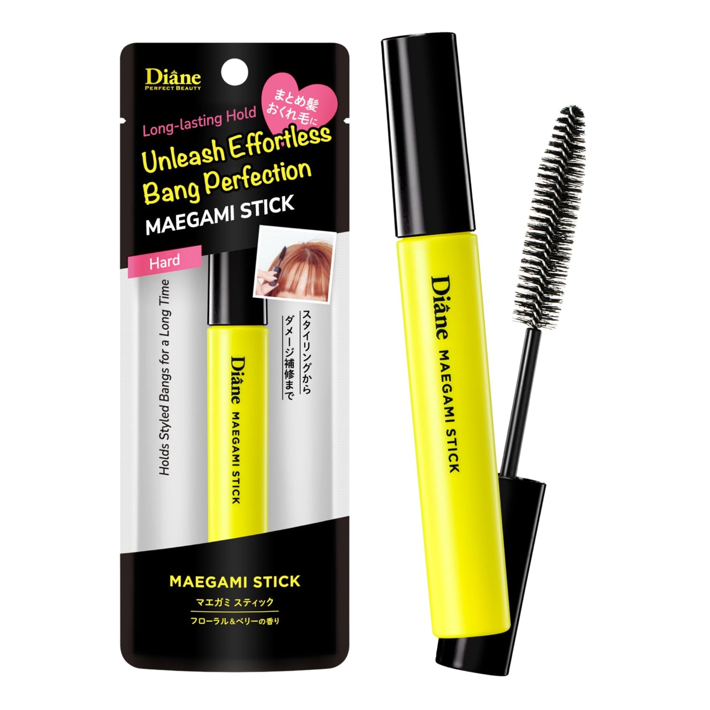 Moist Diane Hair Wax Stick for Women, Fly Away Stick for Hair, Hair Mascara, Hair Stick for Flyaways for Quick Fix with Anti-Frizz Serum, HAIR Finishing STICK & Flyaway HAIR Tamer Made in Japan | HARD