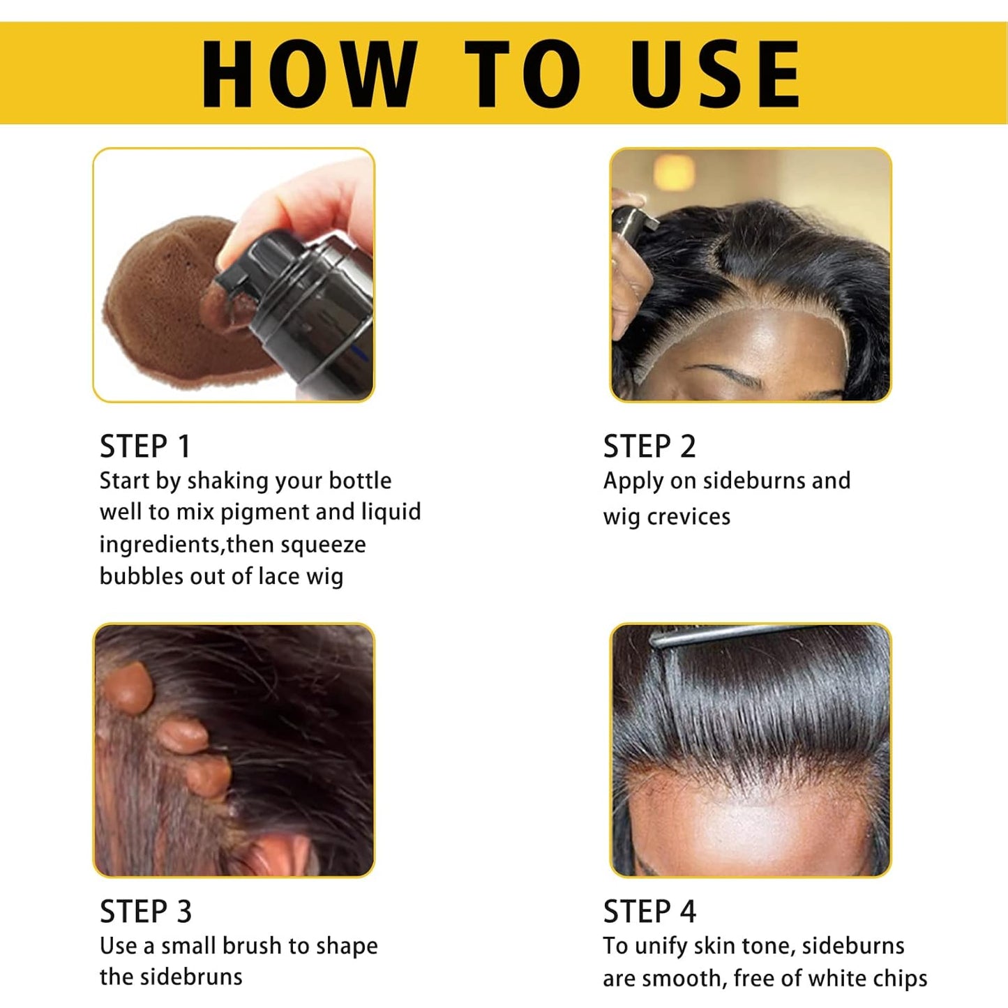 Lace Tint Melting Hair Mousse, 6.8 fl oz Lace Tint Mousse for Women Hair Wig Lace Wigs Toupees and Hairpieces Natural Finishing Lace Color, Lace Tint Mousse for Wigs Melts Lace Foam Tint(Medium Brown)