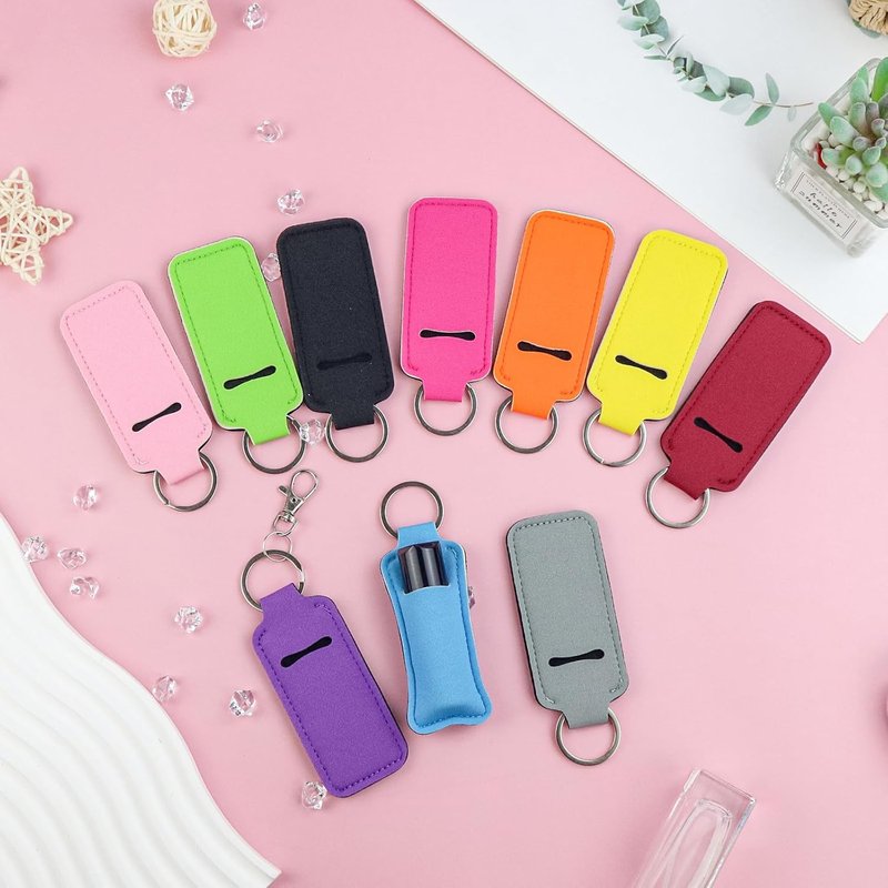 Chapstick Holder Key Chain - 10/20/40 Pcs Lip Balm Holders | 10 Vibrant Colors