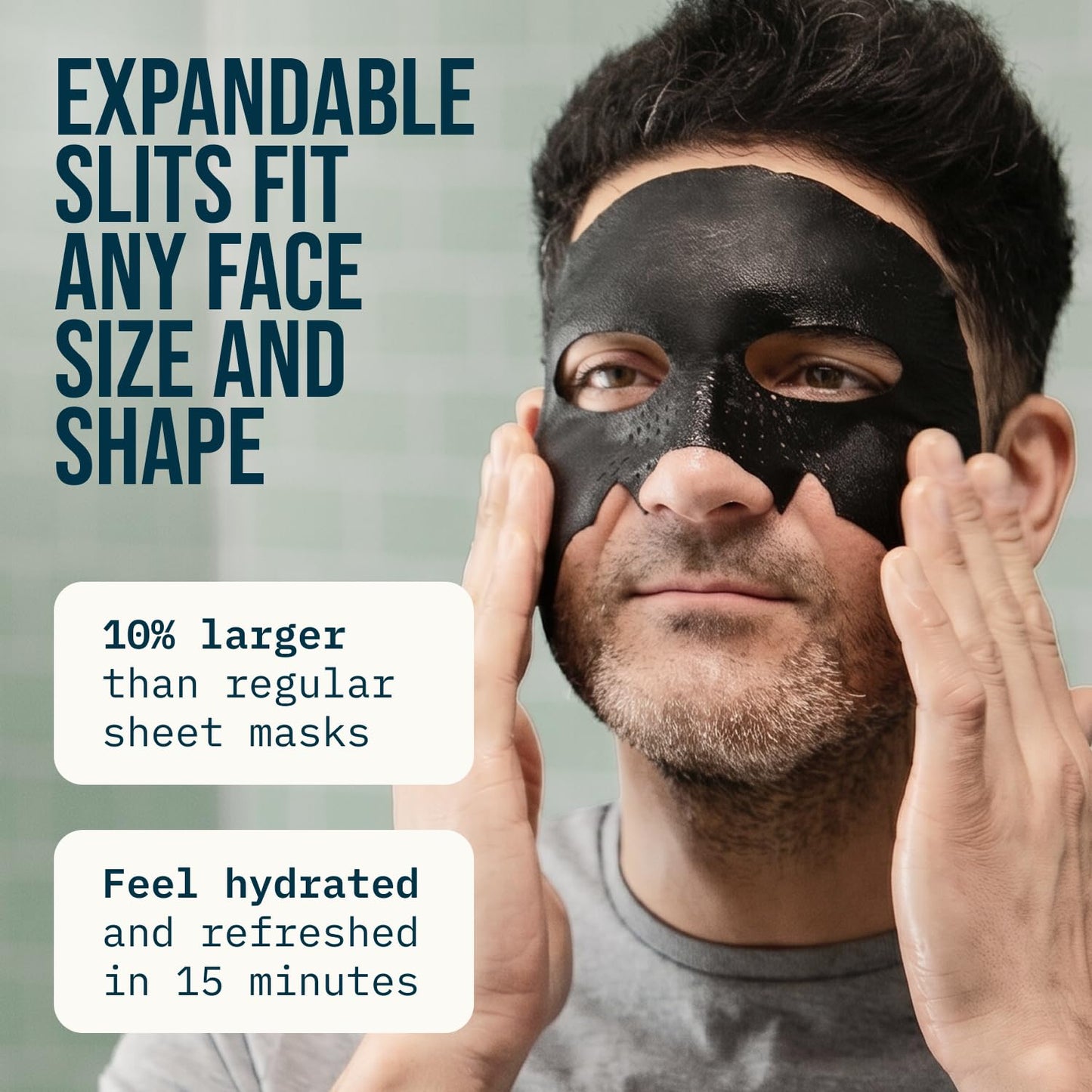 Cardon Complete Face & Beard Care Sheet Masks for Men - Korean Face Masks Skincare with Bamboo Charcoal Detox + Premium Beard Oil - 4 Pack for Deep Hydration, Anti-Aging & Post-Shave Comfort