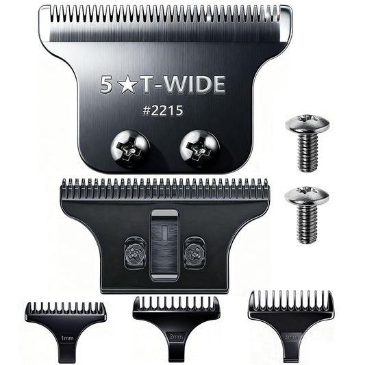 2215 T Wide Detailer Replacement Blades for Wahl 5 Star Serise Detailer Li Trimmer 8081 and 8171 Models (Black)