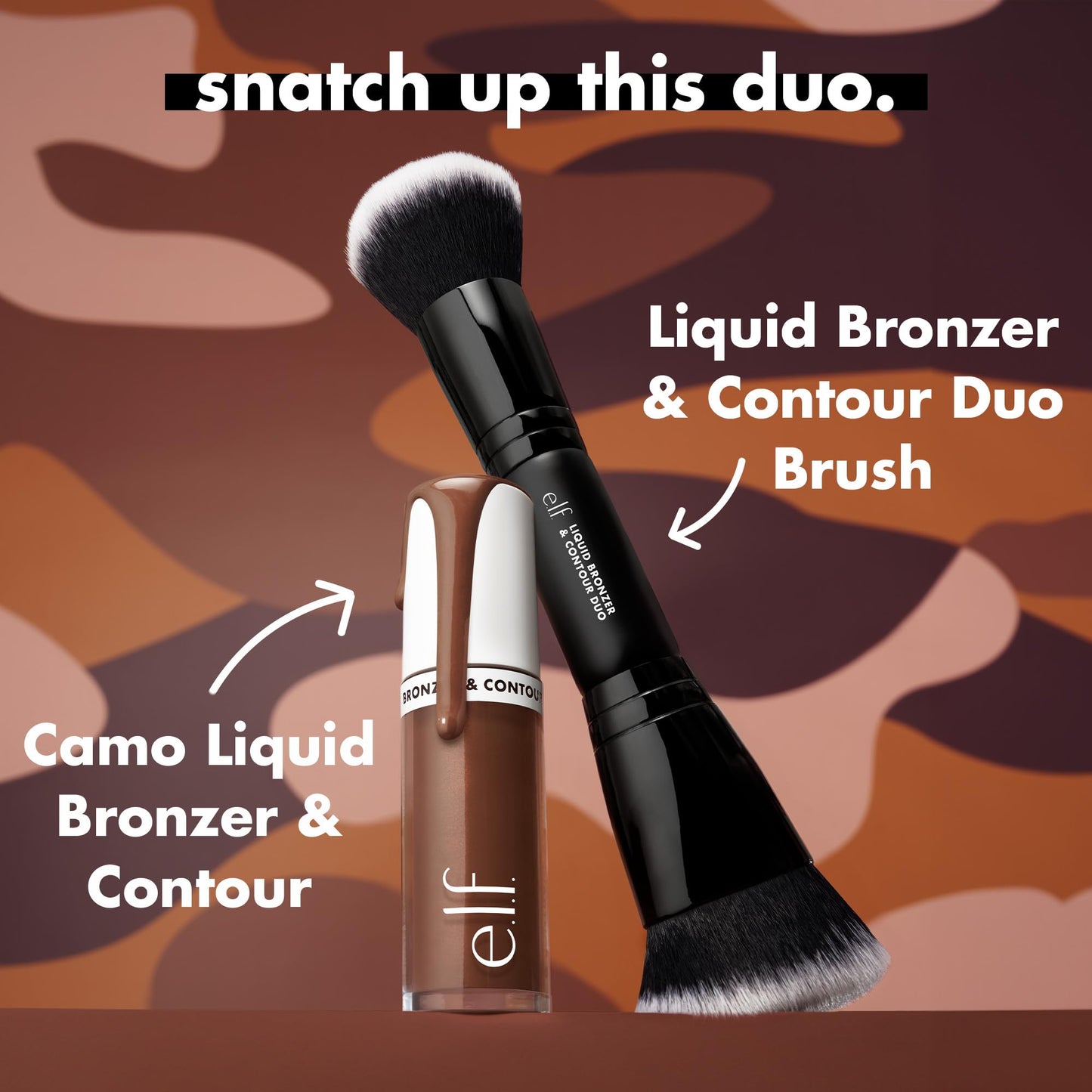 e.l.f. Camo Liquid Bronzer & Contour, Silky Pigmented Formula, Long-Lasting Glow for A Sun-Kissed, Sculpted Finish, Vegan & Cruelty-Free, 5.5 Medium/Tan