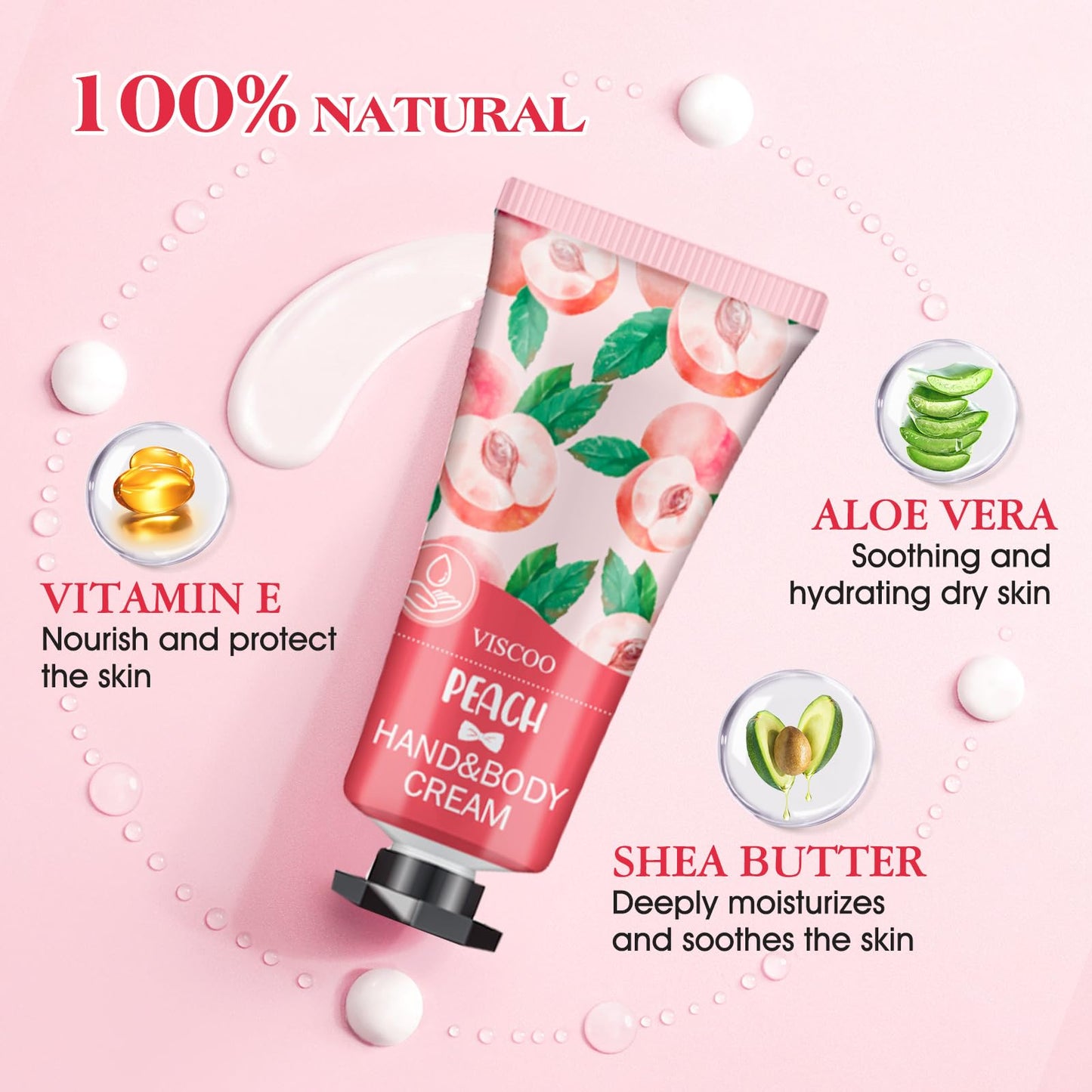 VISCOO 7 Pack Hand Cream Gifts Set for Women, Teacher Appreciation Gift / Graduation Gifts, Moisturizing Mini Hand Lotion Travel Size for Dry Cracked Hands, Birthday Gift
