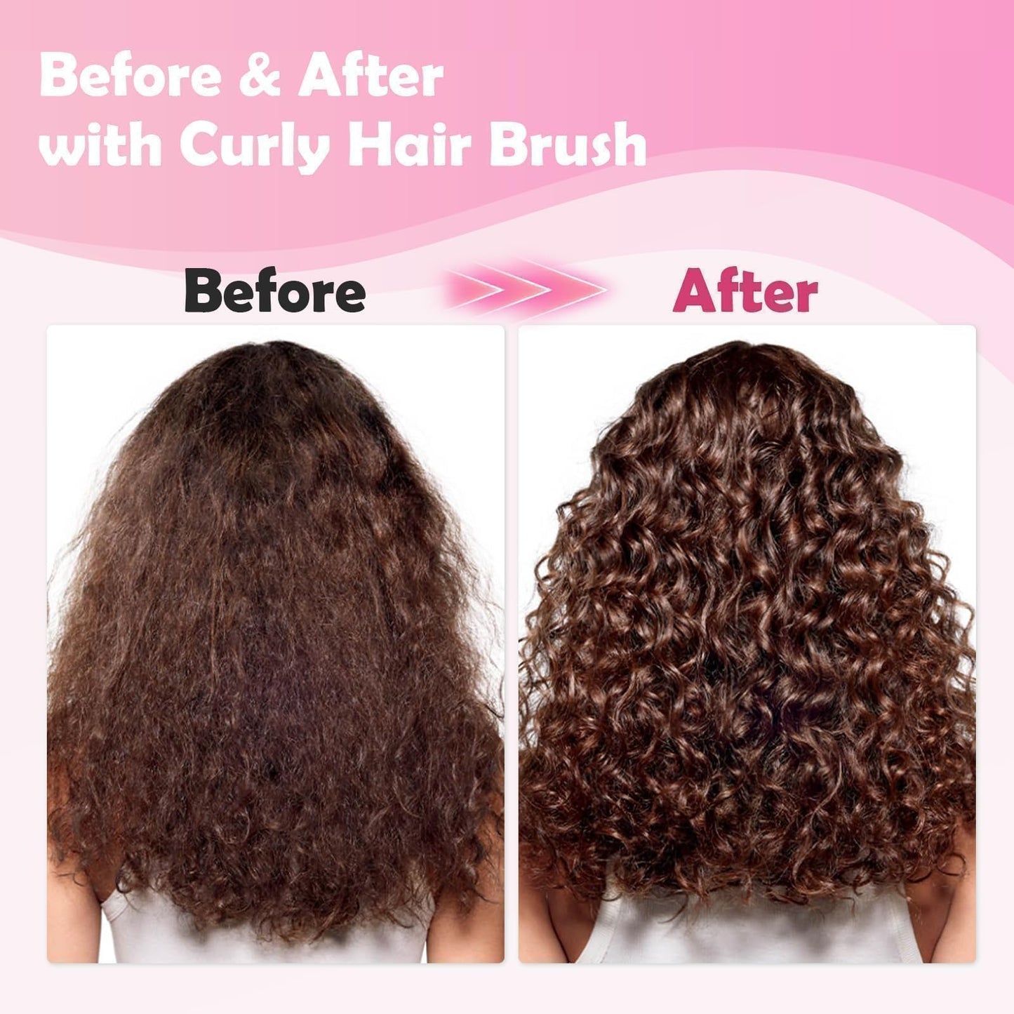 ABOYOY Curl Defining Brush with Side Gear for Curly Hair, Detangling & Styling Brush for Women Men, Lightweight Ergonomic Candy Brush Works on Wet or Dry Hair(Pink)
