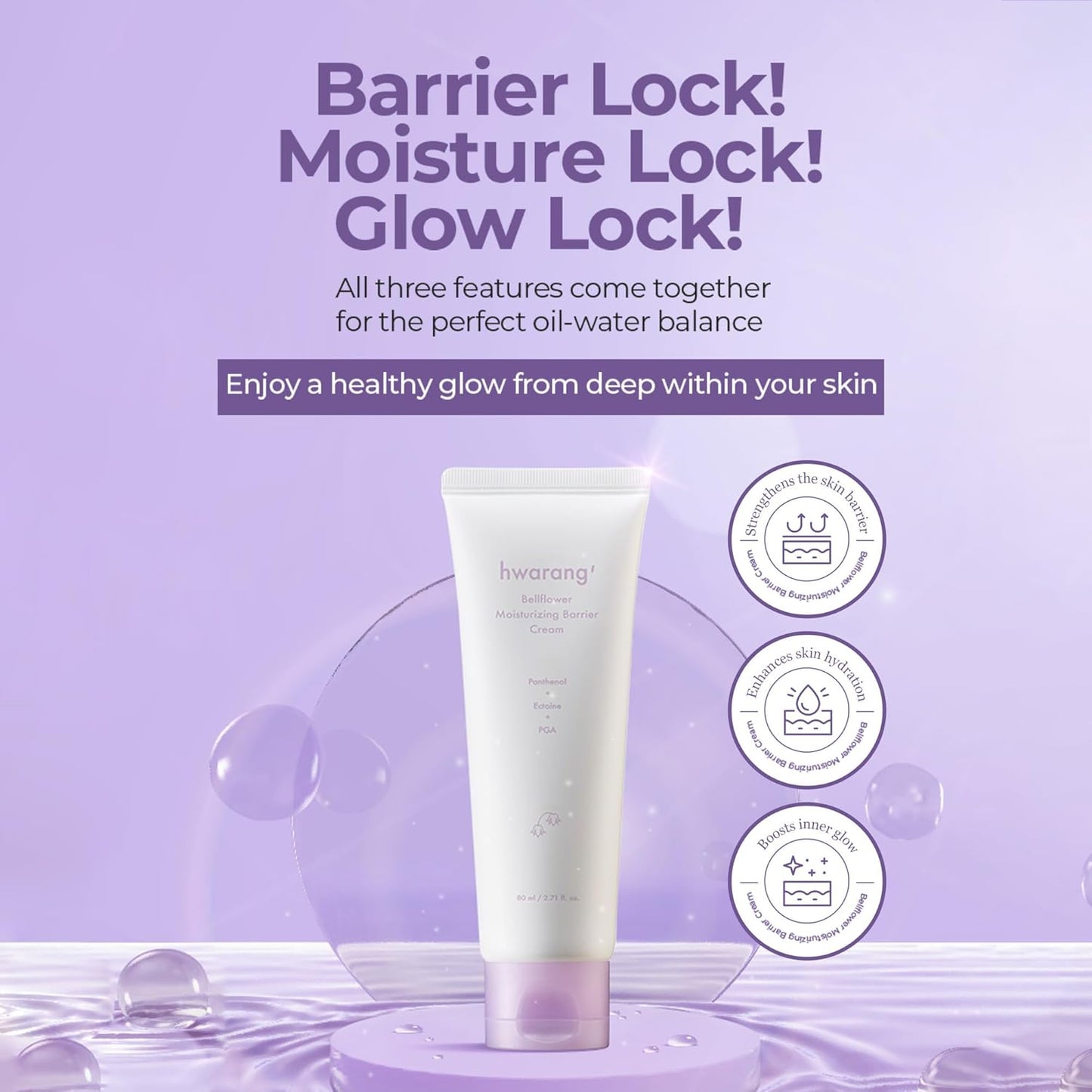 Bellflower Moisturizing Barrier Cream - Daily Face Moisturizer for Dry to Combo Skin | Hydrating Korean Skincare with Ceramides & Panthenol | 2.7 Fl Oz
