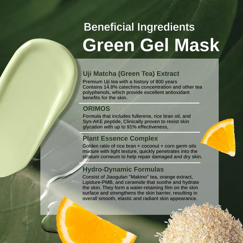 ココチコスメ COCOCHI AG Ultimate 2in1 Clay and Gel Cream Mask, Clay Mask for Face, Rejuvenating Green Tea Mask, Japanese Hydrating Face Mask Skincare with Swappable Container