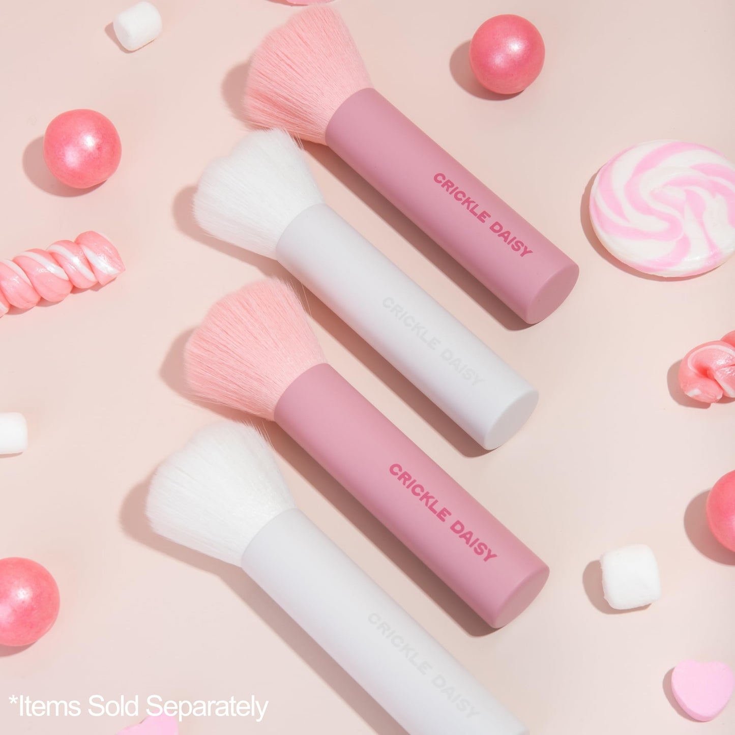 CRICKLE DAISY Bloom Baby Powder Brushes - Ultra-Soft Vegan Fibers, Foundation Blending Brush, Highlight Your Skin's Natural Beauty - Perfect for Makeup Powder Application, Blush, Vanilla Scented