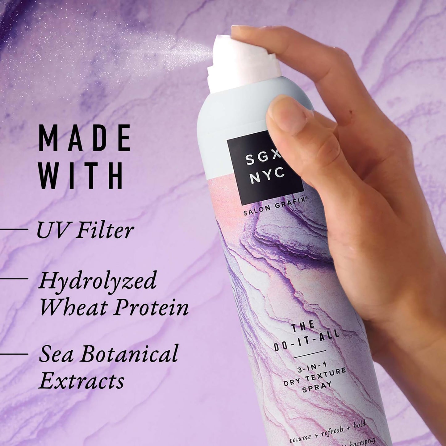 SGX NYC The Do It All 3-in-1 Dry Texture Spray - Versatile Dry Shampoo and Texture Spray for Refreshed Hair - Volumizing Hair Products - 4 pc