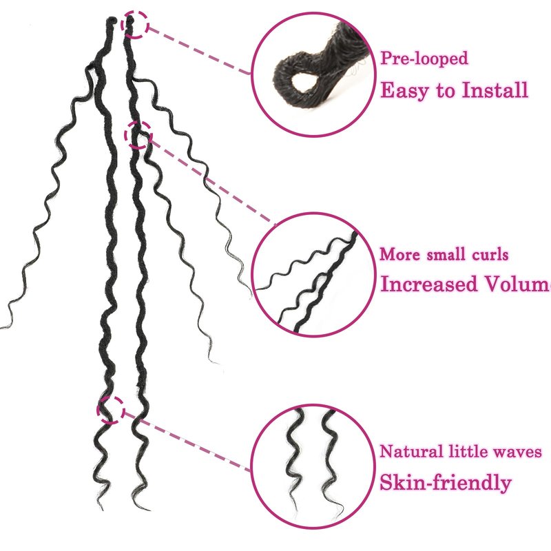 8 Packs Goddess Faux Locs Crochet Hair for Black Women, Long Goddess Locs Crochet Hair, Boho Style Locs, River Hair with Curly Ends (22Inch, 1B#, 8Packs)