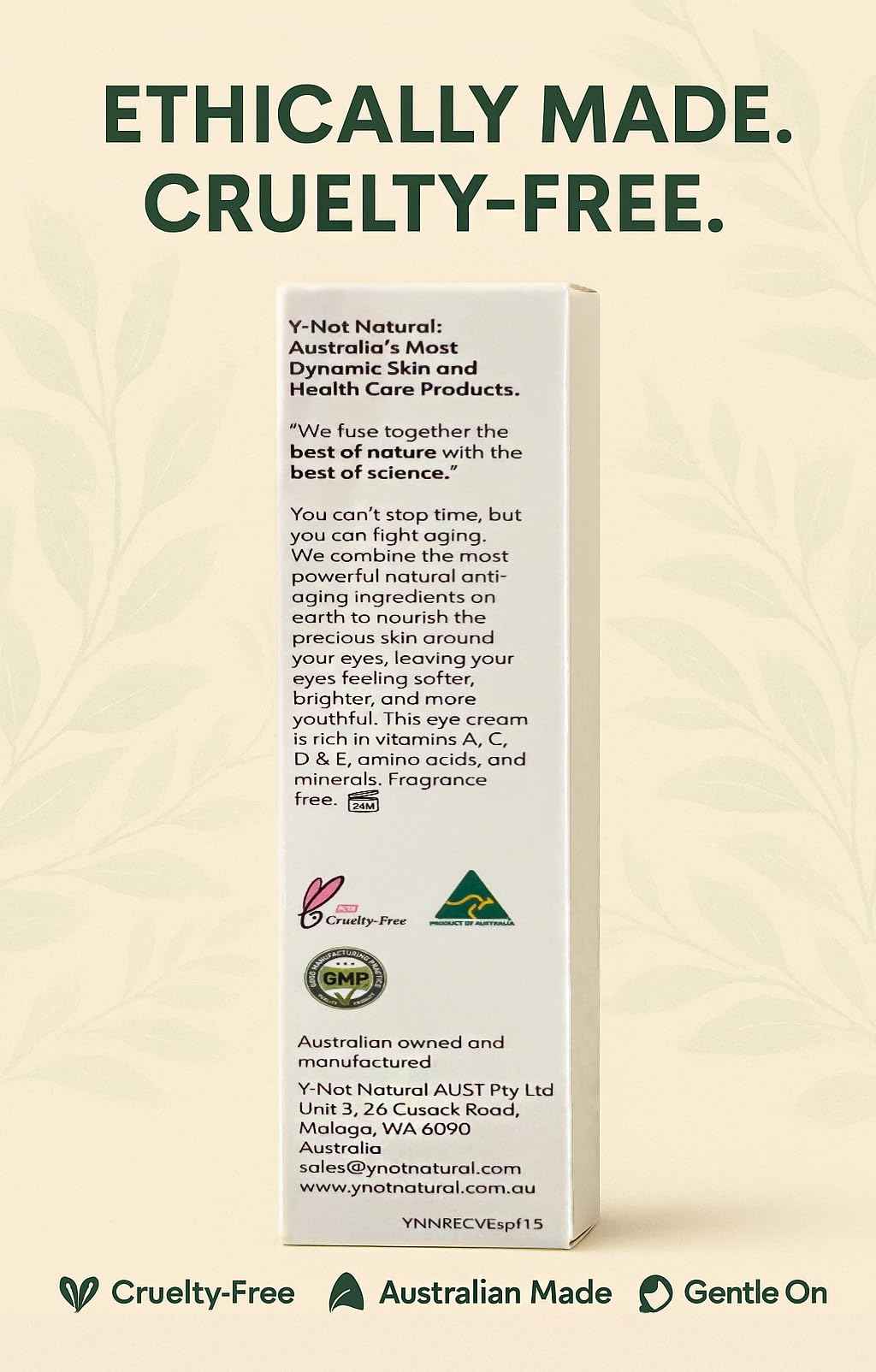 Y-Not Natural Revitalising Eye Cream – Retinol, Emu Oil, Vitamins A C D E K2, SPF 15 – Anti-Aging Hydrating Eye Treatment for Wrinkles, Puffiness, Eye Bags, Dark Circles – 15g/0.53oz – Clean Skincare